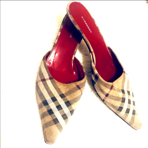 Burberry Shoes - BURBERRY MULES NOVA CHECK KITTEN HEEL 8